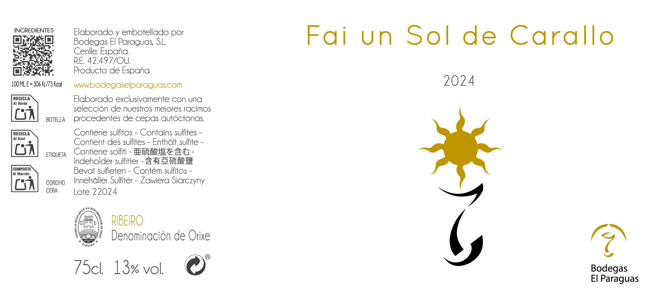 Etiqueta Fai un Sol de Carallo 2024